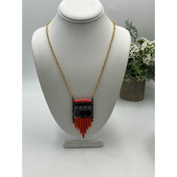 Anthropologie David Aubrey Orange Stone Turquoise Amelie Spike
Pendant Necklace - Picture 1 of 16